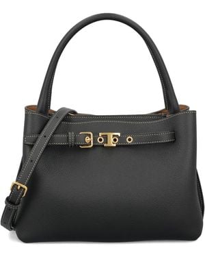 Tod's Buckle Top-Handle Tote Bag - Black