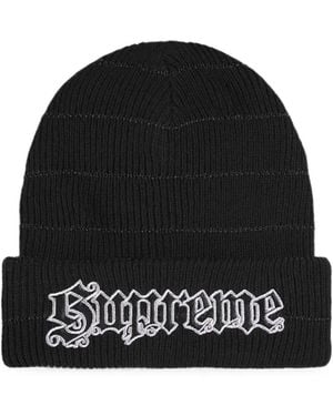 Supreme Beanie Mit Metallic-Streifen - Schwarz