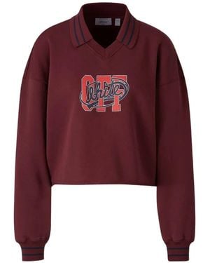 Off-White c/o Virgil Abloh Cropped Cotton Hoodie - Red