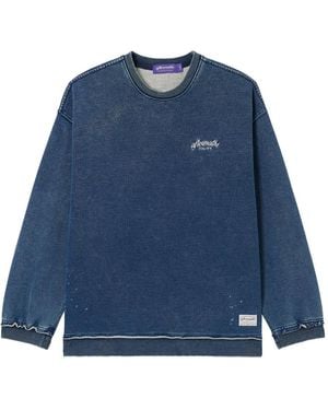 AFTERMATHS Logo-Embroidered Sweatshirt - Blue