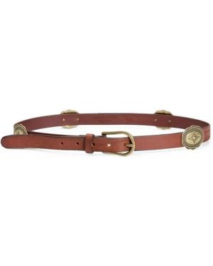 Woolrich Medallion-Embellished Leather Belt - White