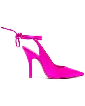 The Attico Venus Embellished Satin Pumps - Pink