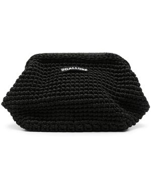 So Allure Crochet Clutch Bag - Black
