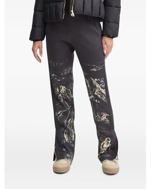 Sportalm Graphic-Print Side-Slit Track Trousers - Black