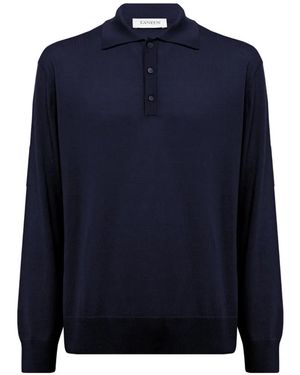 Laneus Polo De Manga Larga - Azul