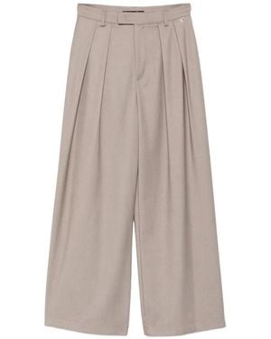 PHILIA LOFT Pleated Wide-Leg Palazzo Trousers - Grey