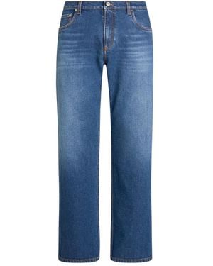 Etro Jeans Straight Con Pegaso-Uomo - Blu