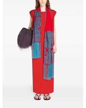 Dries Van Noten Schal Mit Fransen - Rot