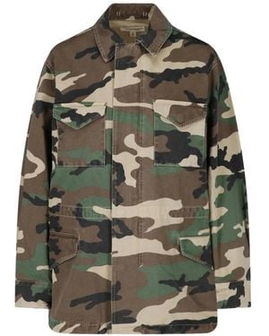 Nili Lotan Sacha Camouflage-Print Cotton Jacket - Grey