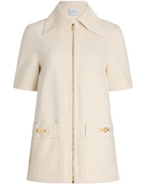 Patou Zipped Denim Mini Dress - Natural