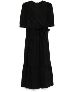 Twinset Gewickeltes Midikleid - Schwarz