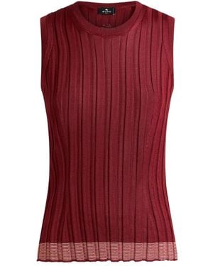 Etro Ribbed Sleeveless Top - Red