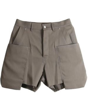Rick Owens Raw-Edge Panelled Shorts - Grey