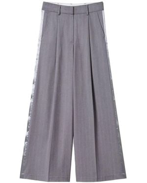 Twinset Pinstripe Wide-Leg Trousers - Grey