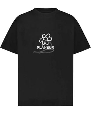 flâneur Flower Stalk T-Shirt - Black