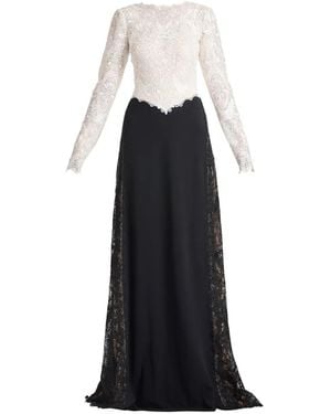 Tadashi Shoji Vianne Lace-Panelled Long-Sleeve Maxi Dress - White