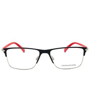 Calvin Klein Rectangle-Frame Glasses - White