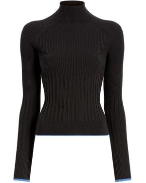Proenza Schouler Geripptes Daniella Rollkragenoberteil - Schwarz