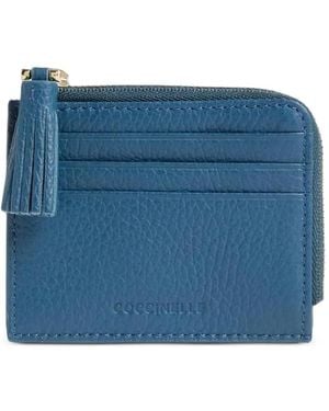 Coccinelle Tassel-Detail Leather Wallet - Blue