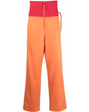 DIESEL High-Waisted Straight-Leg Track Trousers - Orange