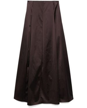 Genny Satin Maxi Skirt - Brown