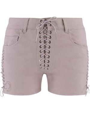 Ludovic de Saint Sernin Lace-Up Cotton Shorts - Grey