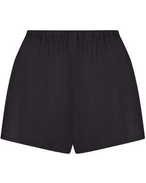 Prada Bermudas Con Aplique De Botón - Azul