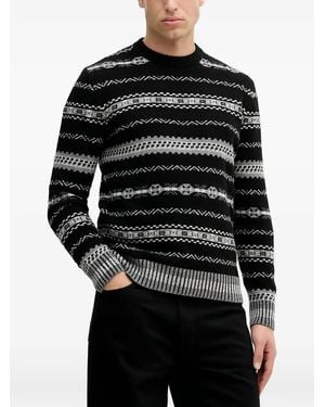 Benetton Patterned Jumper - Black
