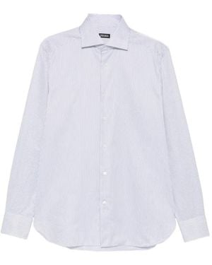 ZEGNA Striped Cotton Shirt - White