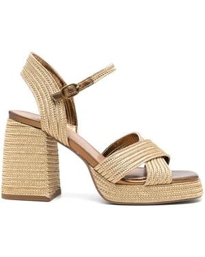 Exe' Havana033 Crossover Platform Sandals - Natural