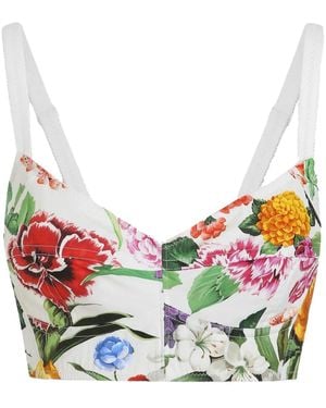 Dolce & Gabbana Floral Bralette Top - Grey