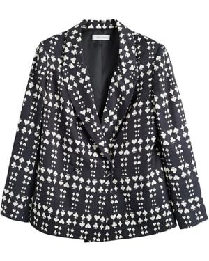Chinti & Parker Queen Of Hearts Printed Blazer - Black