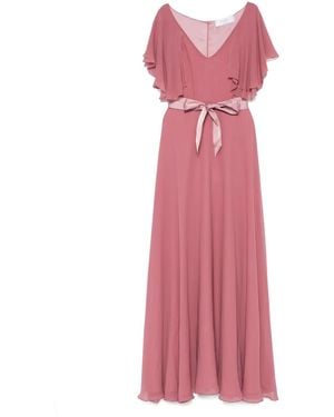 DE SANTIS Ruffle-Detail Maxi Dress - Pink