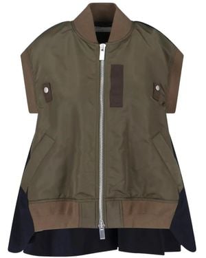 Sacai Zip Gilet - Green