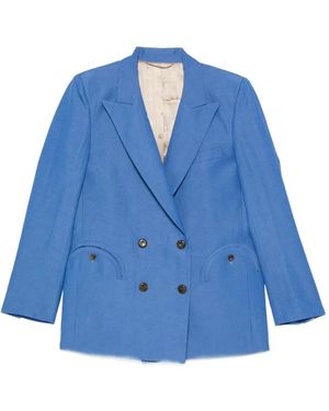 Blazé Milano Double-Breasted Pocket Blazer - Blue