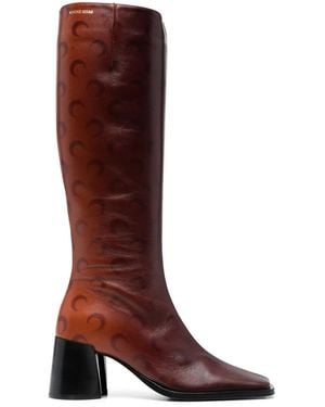 Marine Serre 70Mm Airbushed-Leather Knee Boots - Brown