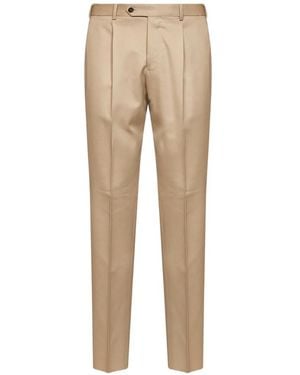 PT Torino Pantalon De Costume À Plis - Natural