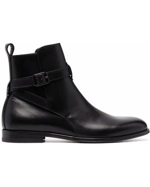 SCAROSSO Lara Buckled Ankle Boots - Black