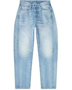 DIESEL D-Ellz distressed light-wash jeans - Azul