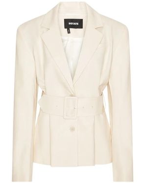 ROTATE BIRGER CHRISTENSEN Belt-Detail Blazer - White