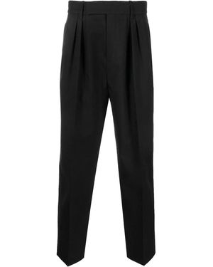 Saint Laurent Wool Tapered Trousers - Black