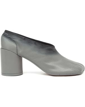MM6 by Maison Margiela Anatomic Block-Heel Court Shoes - Grey