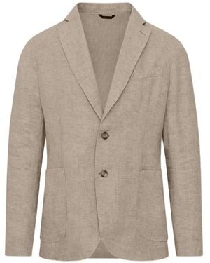 Patrick Assaraf Linen Blazer - Grey