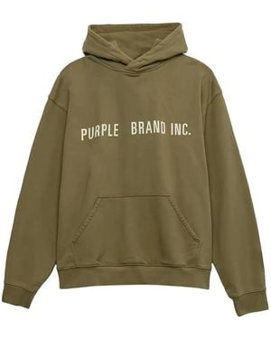 Purple Brand Logo-Print Hoodie - Green