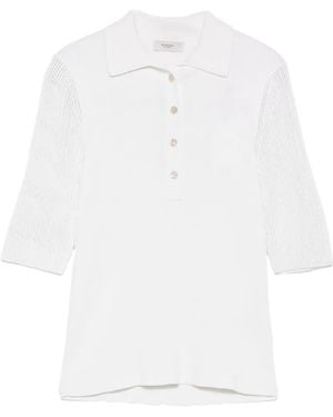 Agnona Knitted Polo Shirt - White
