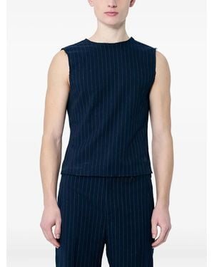 Entire studios Pinstriped Sleeveless Vest - Blue
