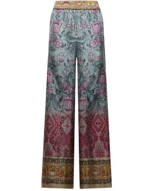 Pierre Louis Mascia Floral-Pattern Pants - Blue