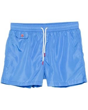 Kiton Drawstring-Waist Swim Shorts - Blue