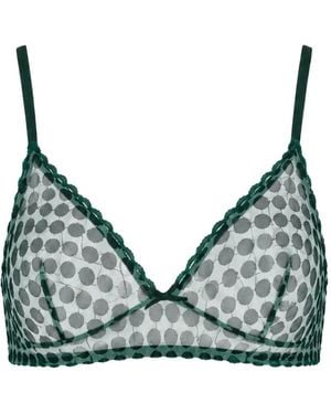 Laura Urbinati Soutien-Gorge En Tulle À Pois - Green