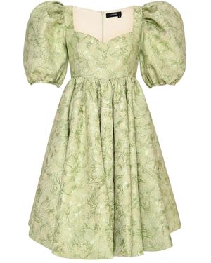 ANOUKI Puff-Sleeve Dress - Green